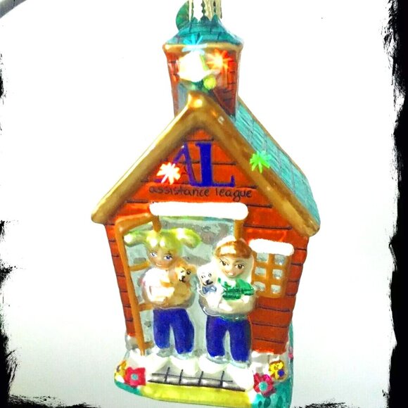 NEW Authentic Christopher Radko AL Assistance League School HOUSE Glass Ornament - Picture 1 of 12